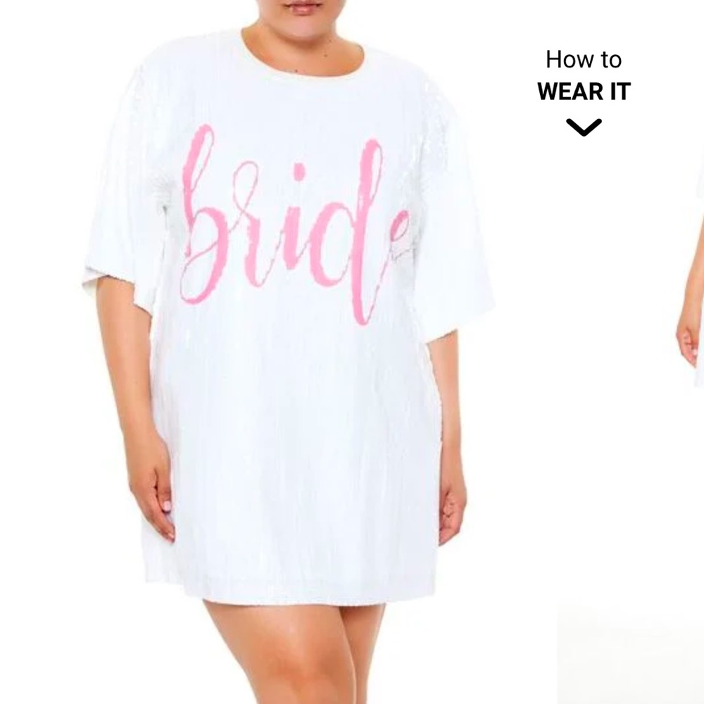 NWT “Bride” sequin shirt dress from Forever 21